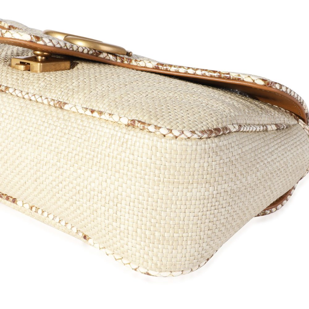 Gucci Matelass Raffia & Python Trim Gg Marmont Sm… - image 7